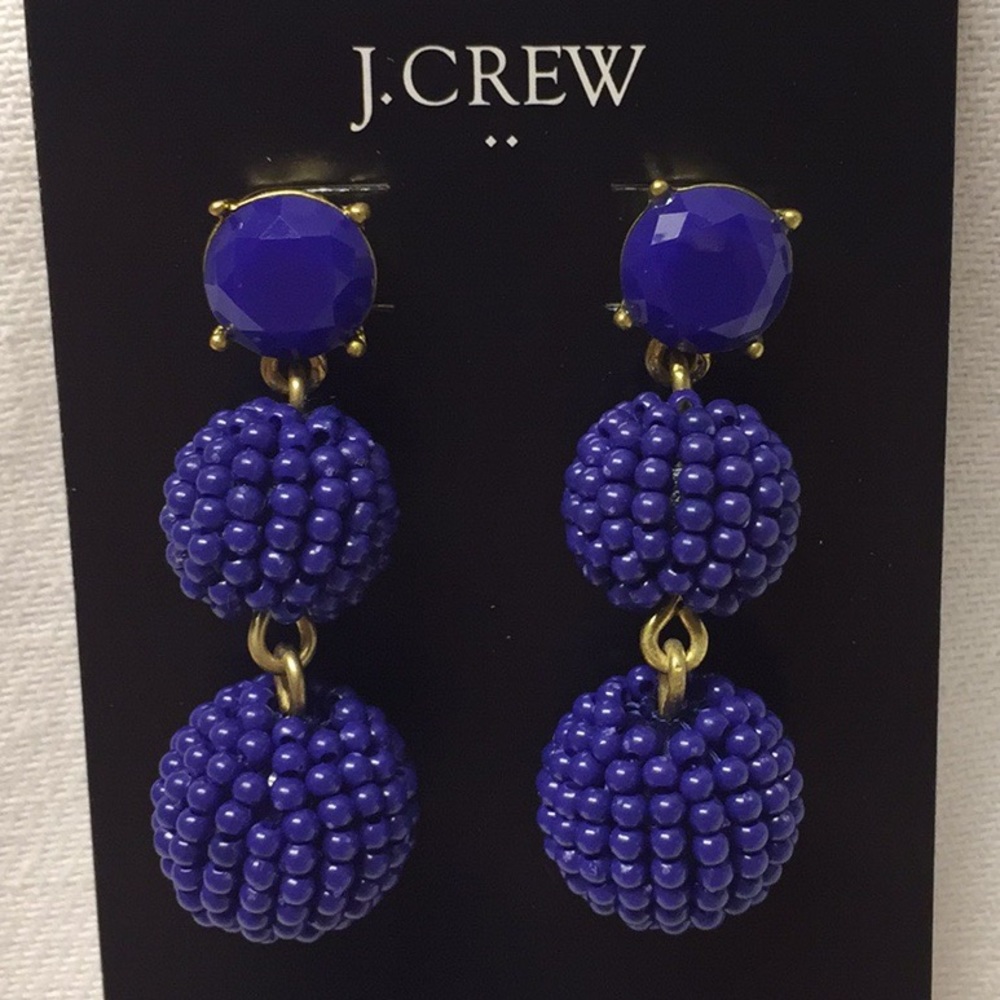 NWT J.Crew 100%Authentic Vivid Sea Earrings - Picture 2 of 3